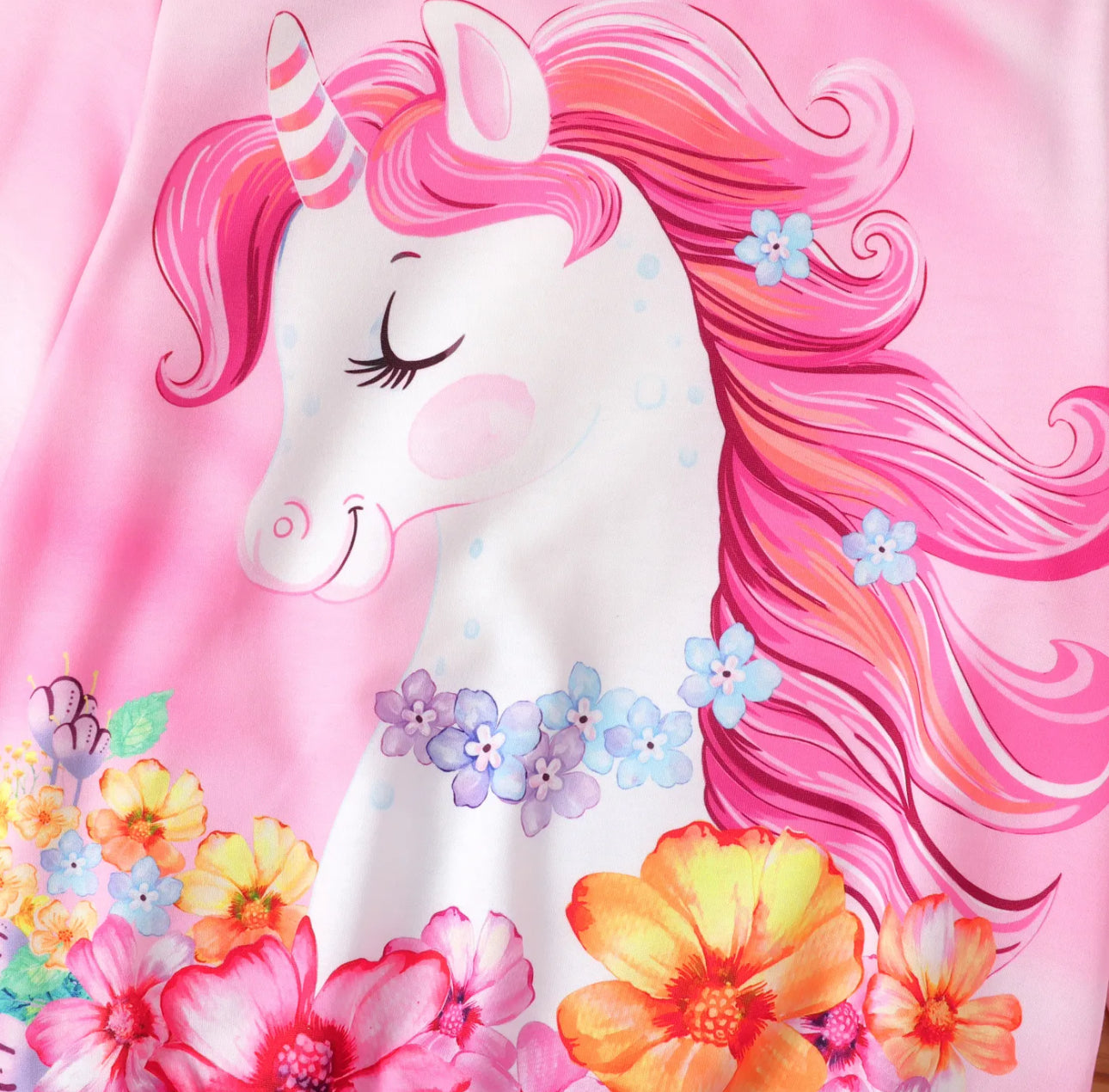 Girls Pink Unicorn Print Sweatshirt