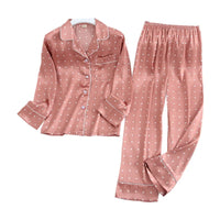 Women Long Sleeve Suit Pyjamas Satin Set