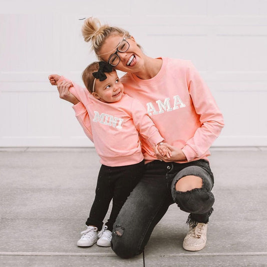 Matching Family Outfit - Mama & Mini Sweatshirt and Baby Romper