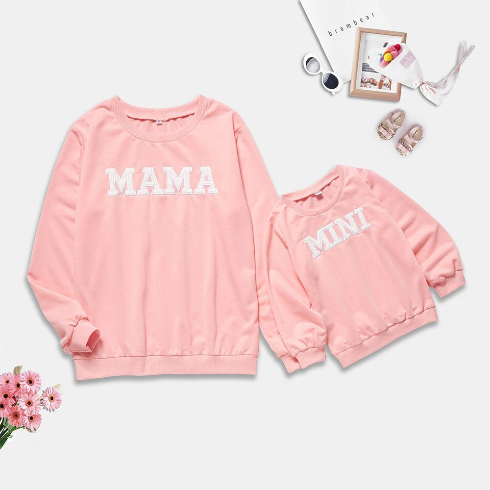 Matching Family Outfit - Mama & Mini Sweatshirt and Baby Romper