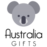Grey koala cartoon (which is the store's logo). Below the koala is the name of the online store (which is Australia Gifts), in black colour font.as)