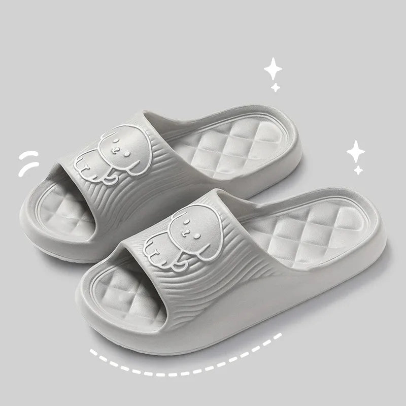 Cute Couple Pillow Slippers – Non-Slip Indoor Sandals