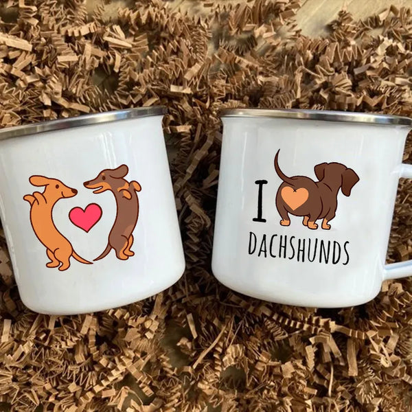 Enamel Mug 'I Love Dachshunds'