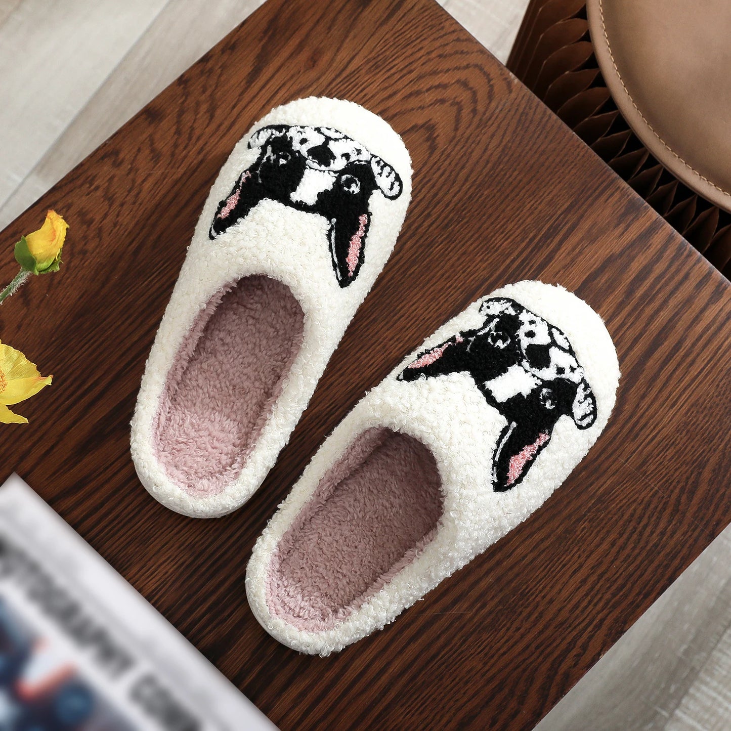 Cosy French Bulldog Embroidered Slippers