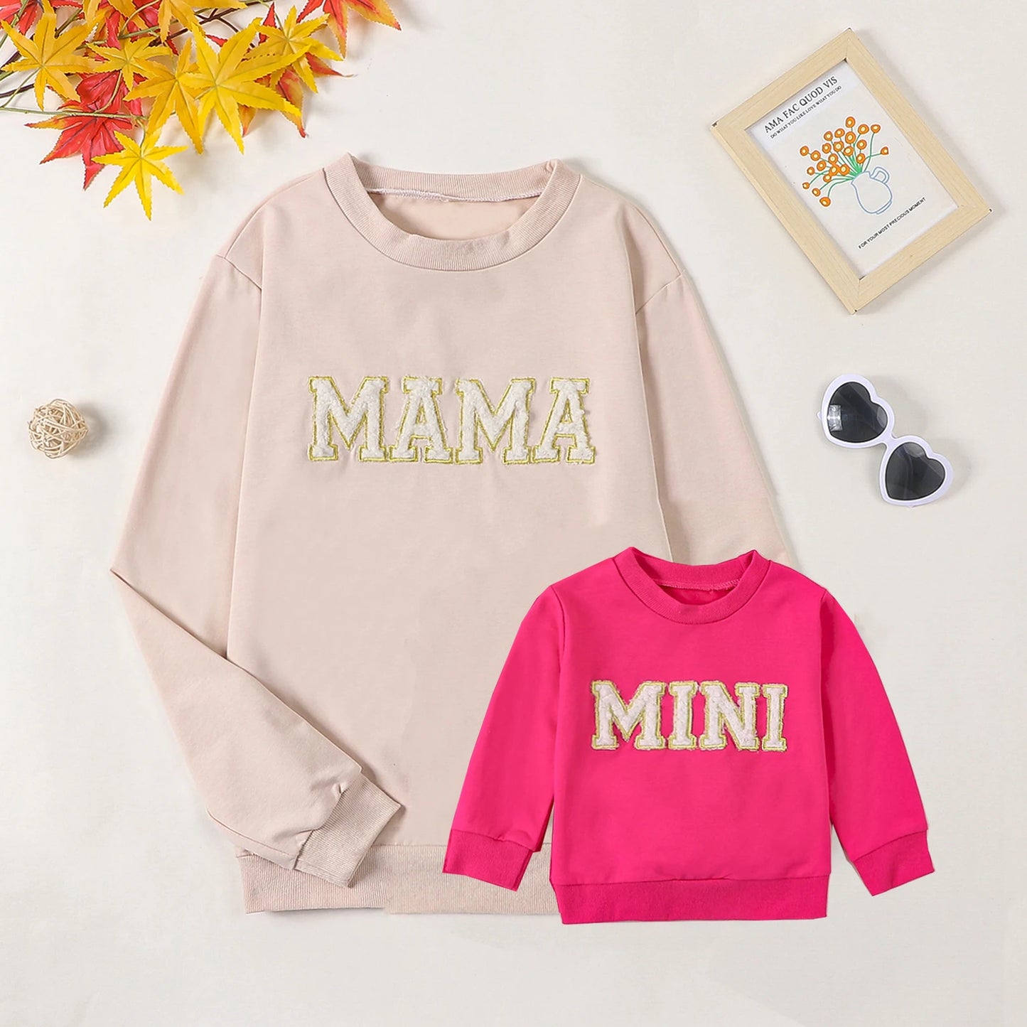 Matching Family Outfit - Pink Mommy And Me Sweatshirt