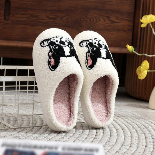 Cosy French Bulldog Embroidered Slippers