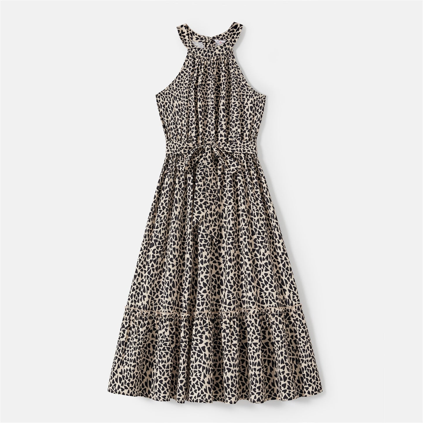 Family Matching Outfits - Cotton Spliced T-shirts and Leopard Print Dresses