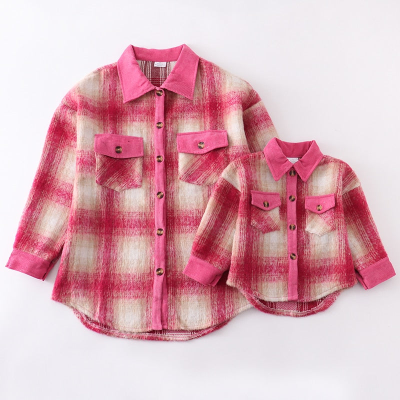 Matching Family Pink Plaid Flannel Shirt