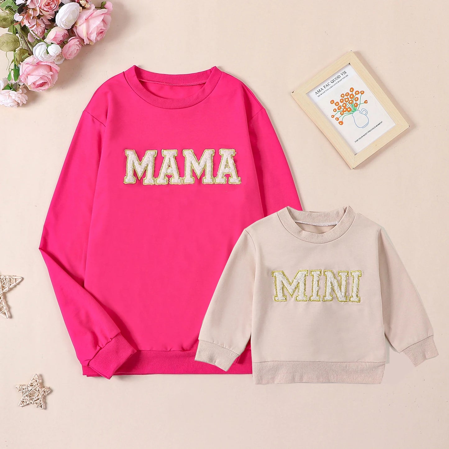 Matching Family Outfit - Pink Mommy And Me Sweatshirt