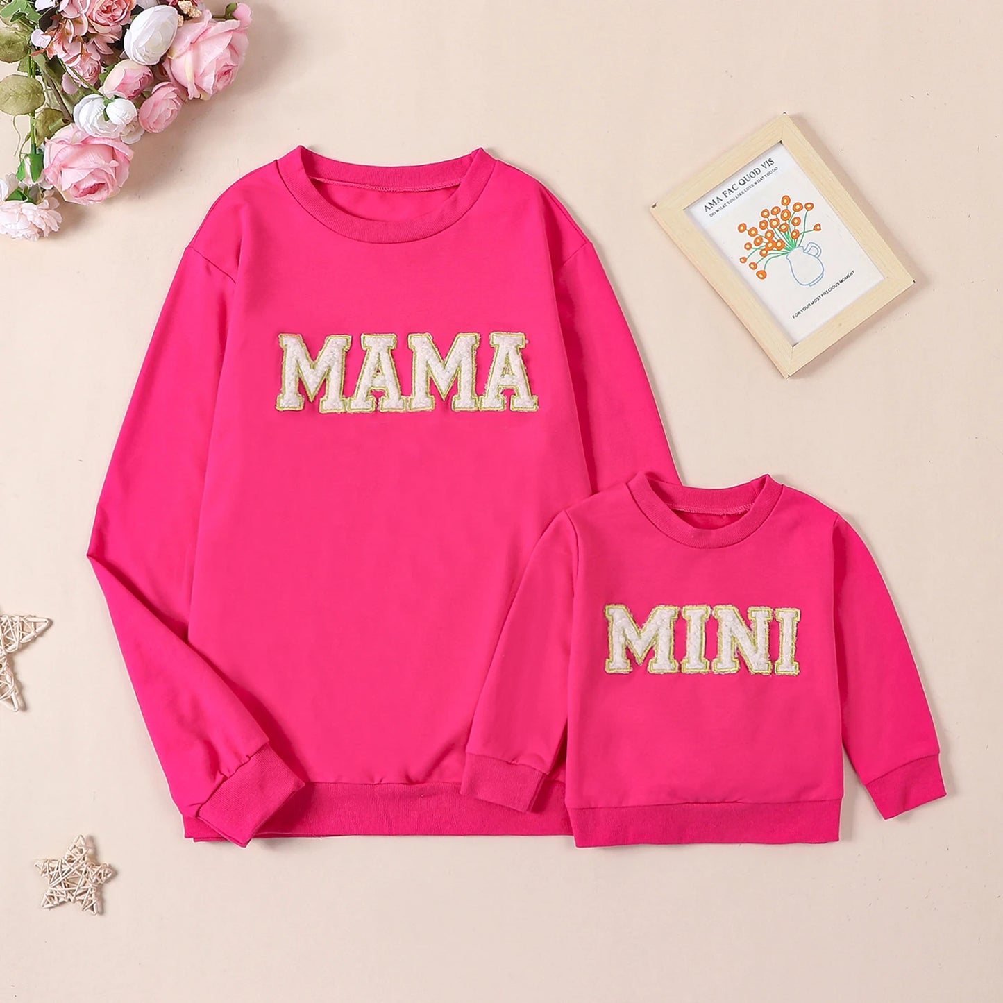 Matching Family Outfit - Pink Mommy And Me Sweatshirt