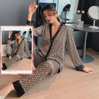 Women's Silk Long Sleeve Pyjamas Set