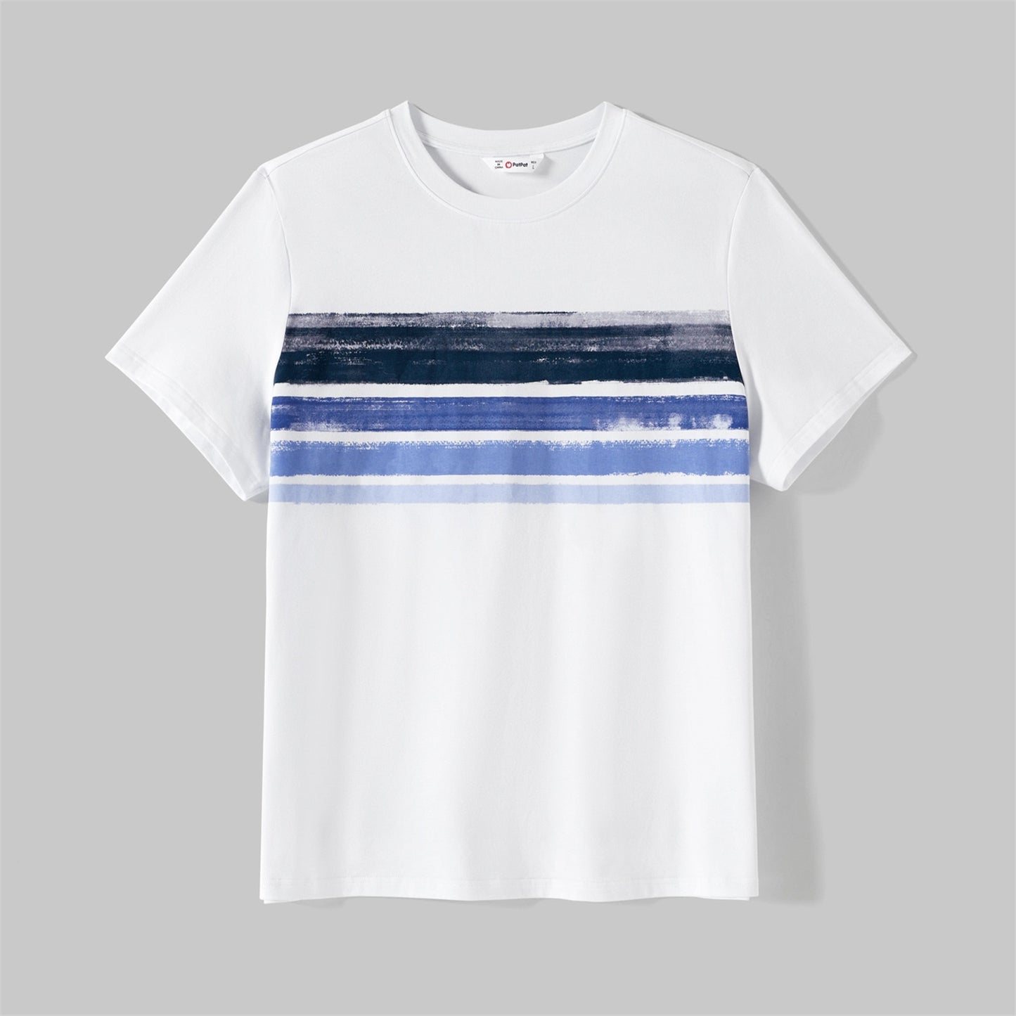 Short Sleeve Striped White & Blue Dress Sets - Matching Family Outfit