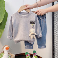 Winter Teddy Bear Set for Babies and Toddlers - Sweatshirt and Jeans
