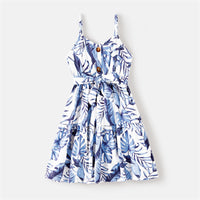 Matching Family Outfit - Blue Summer Leaves Set