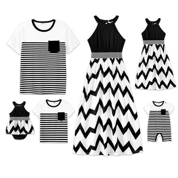 Matching Family Outfit - Striped Black & White Rio de Janeiro Set