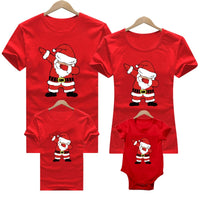 Christmas Family Matching T-shirts Pyjamas Outfits - Mom, Dad & Kids - Shirt & Baby Romper Set