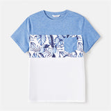 Matching Family Outfit - Blue Summer Leaves Set