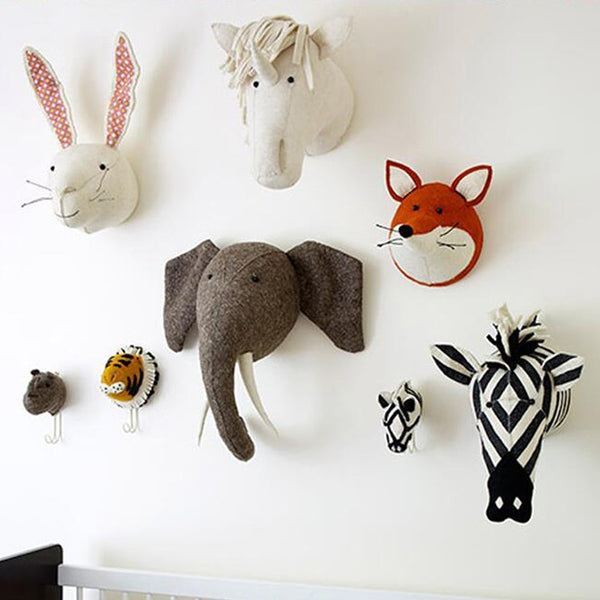 Baby Kids Room Décor - Stuffed Animal Heads