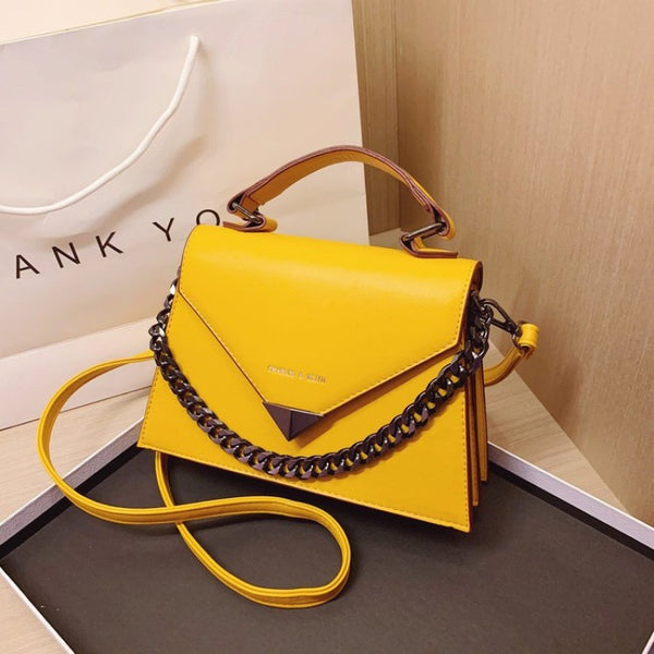 PU Leather Thick Chain Shoulder Bag