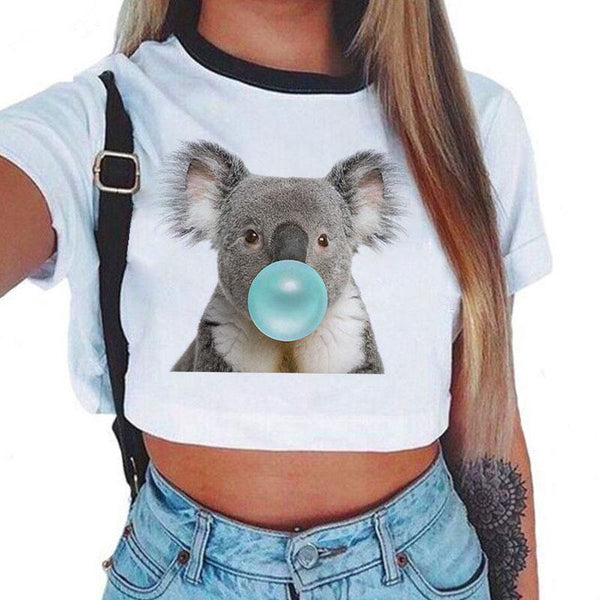 Koala Bubble Gum Crop Top - Australia Gifts