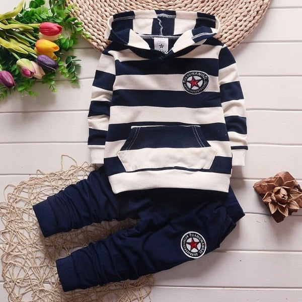 Baby and Toddler Cotton Set Outfit - Striped Sweatshirt
