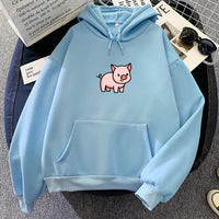 Cartoon Pig Oversized Hoodie with Pockets