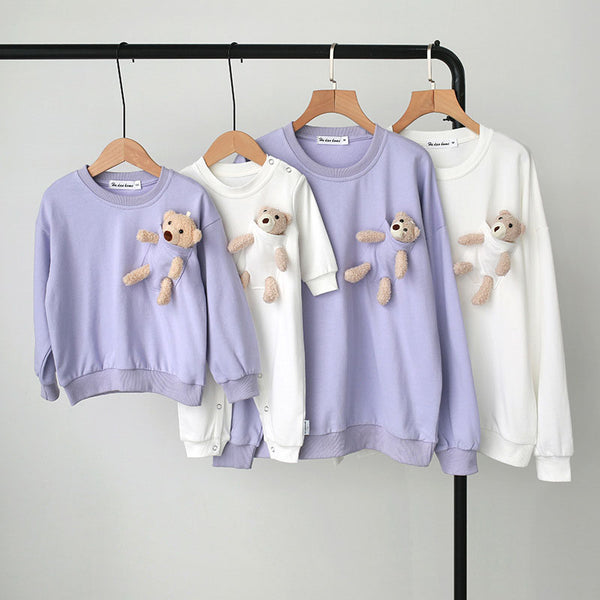 Matching Family Outfit - Mum, Dad, Son and Daughter Teddy Bear Sweatshirt