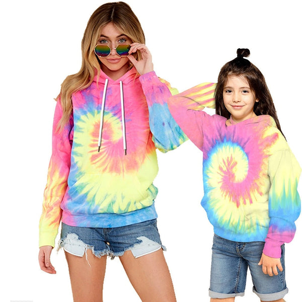 Matching Family Outfit - Oversized Coloured Dye Hoodie with Pockets