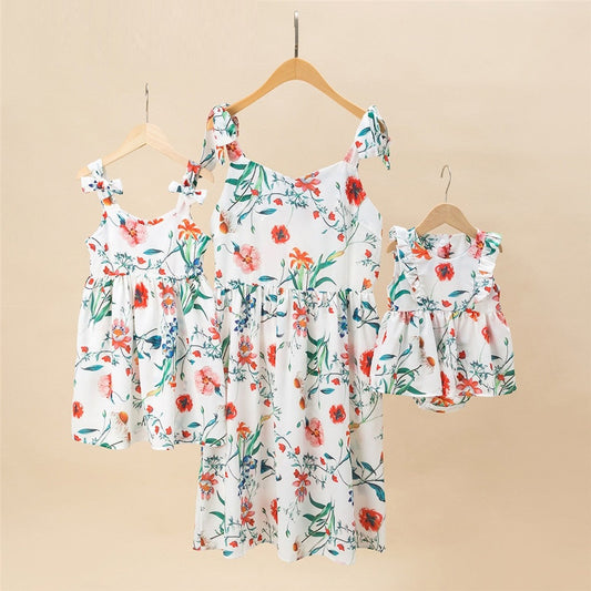 Matching Family Outfit - Mummy and Daughter Floral Dress