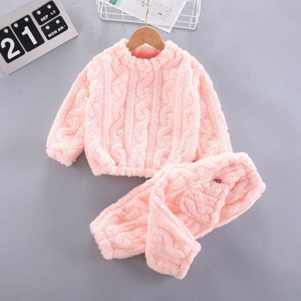 Baby Plush Set Outfit - Pants and Long Sleeve Blouse - 2 Pieces Pack