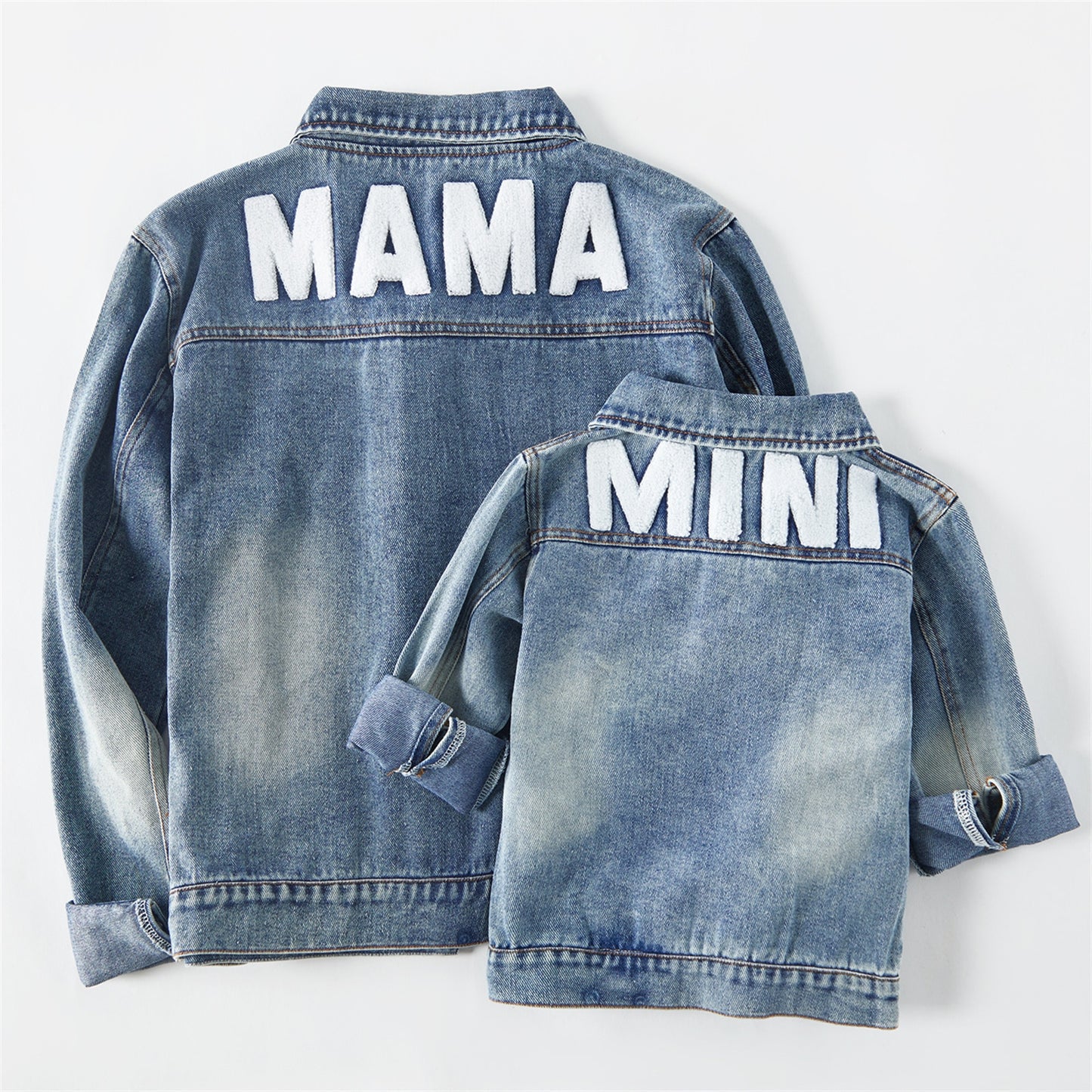 Matching Family Outfit - Mummy and Kid Light Blue Long Sleeve Denim Jacket