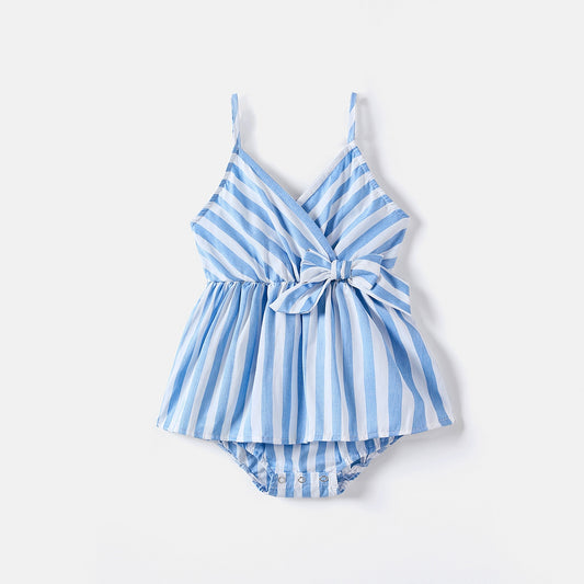 Matching Family Outfit - Blue and White Stripes Look