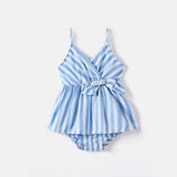 Matching Family Outfit - Blue and White Stripes Look
