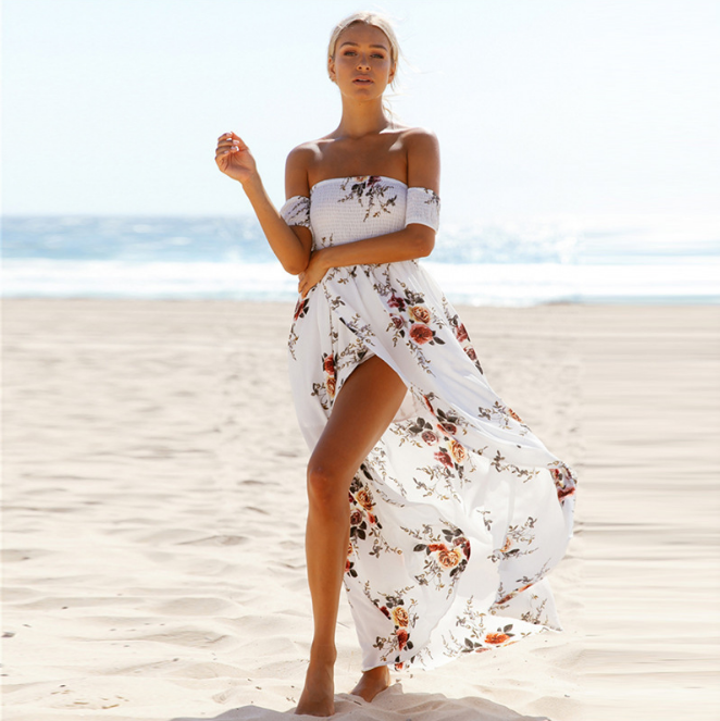 Boho Style Long Dress Off Shoulder