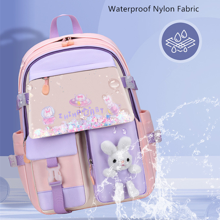 Cute Bunny School Backpack for Girls