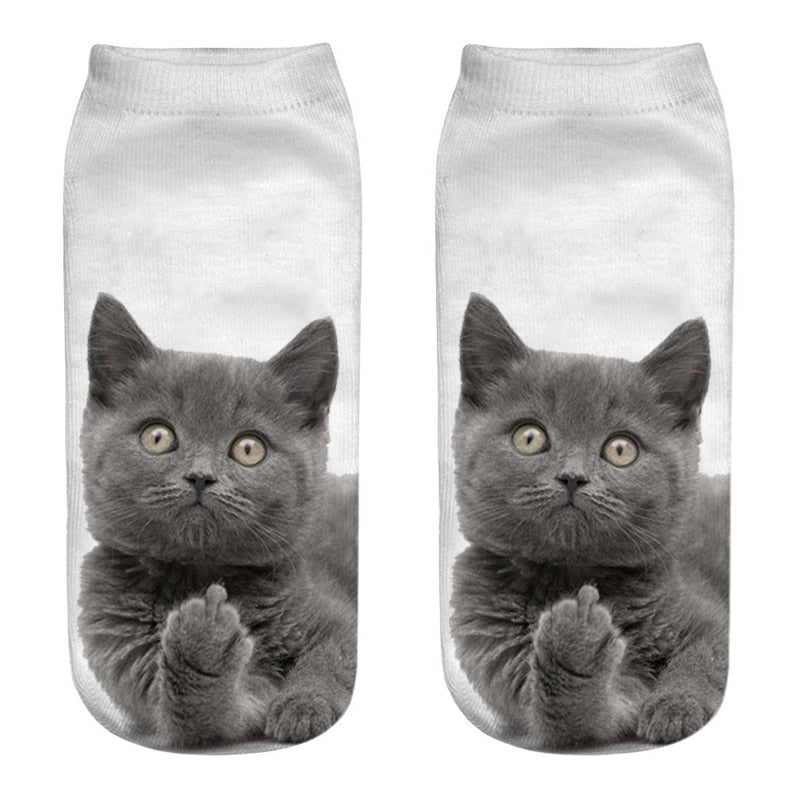 Low-Ankle Cat Socks