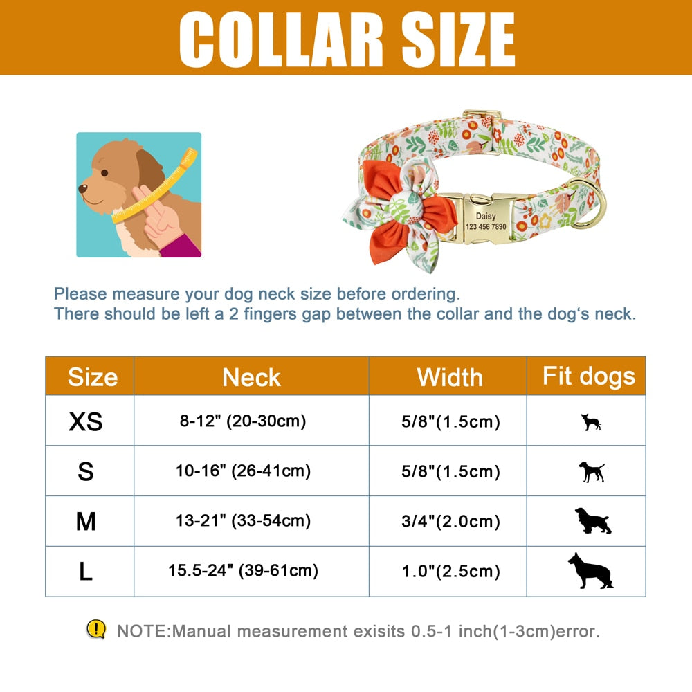 Custom ID Engraved Nylon Pet Dog Collar