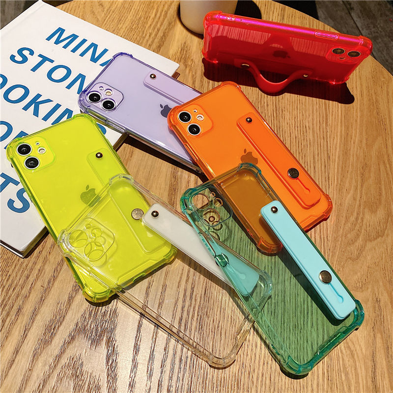 Wrist Strap Transparent Fluorescent Soft Phone Case