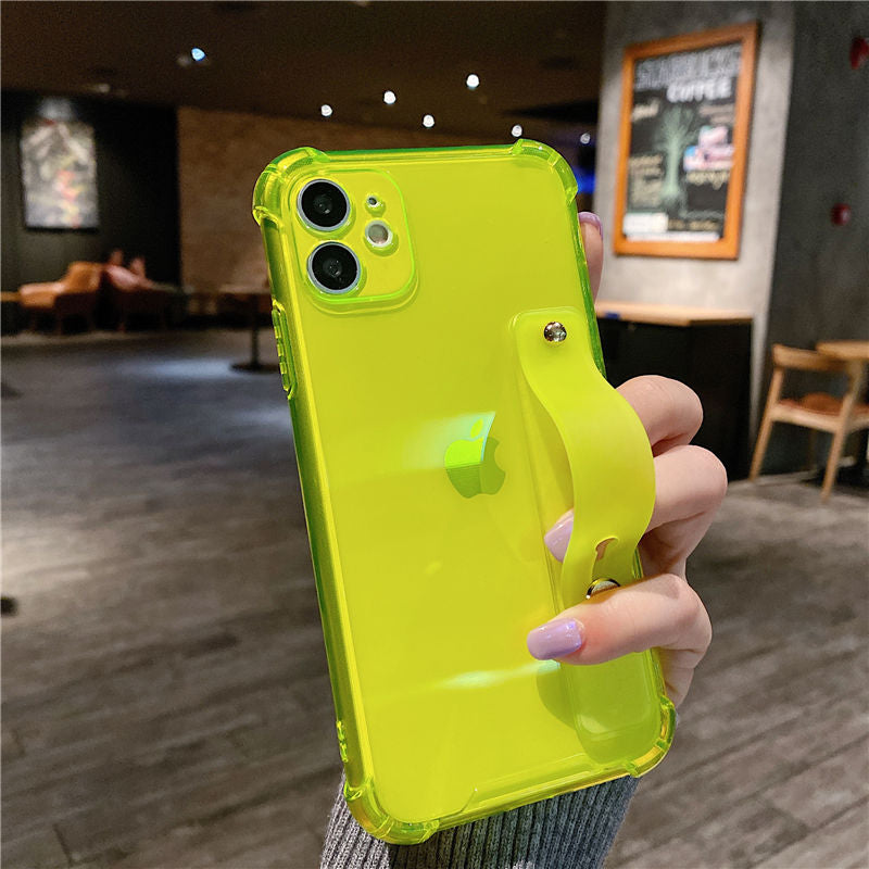 Wrist Strap Transparent Fluorescent Soft Phone Case