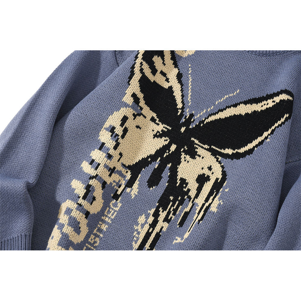 Gothic Butterfly Knitted Sweater