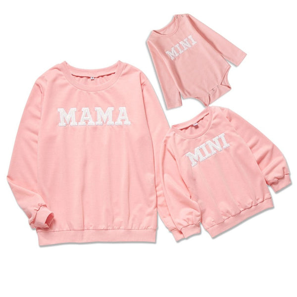 Matching Family Outfit - Mama & Mini Sweatshirt and Baby Romper