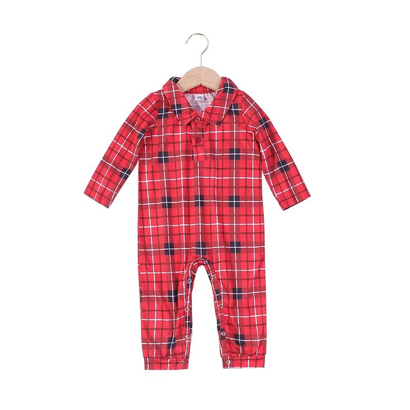 Family Matching Plaid Pyjamas - Mother Father, Baby, Kids, Dog & Cat Outfit