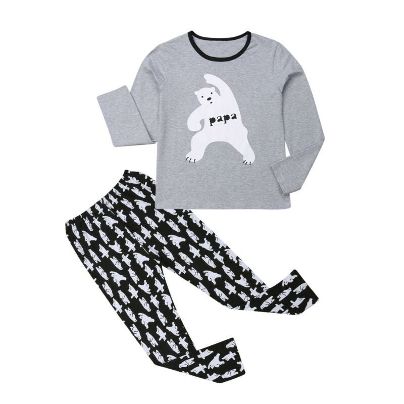 Casual Family Matching Polar Bear Pyjamas Set