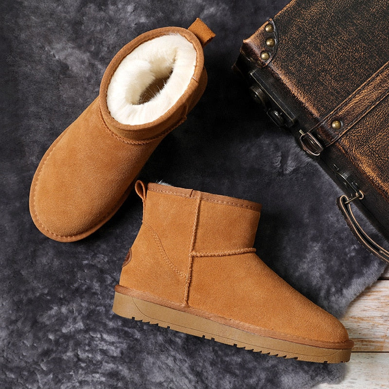 Australian Style Waterproof Genuine Leather Snow Boots