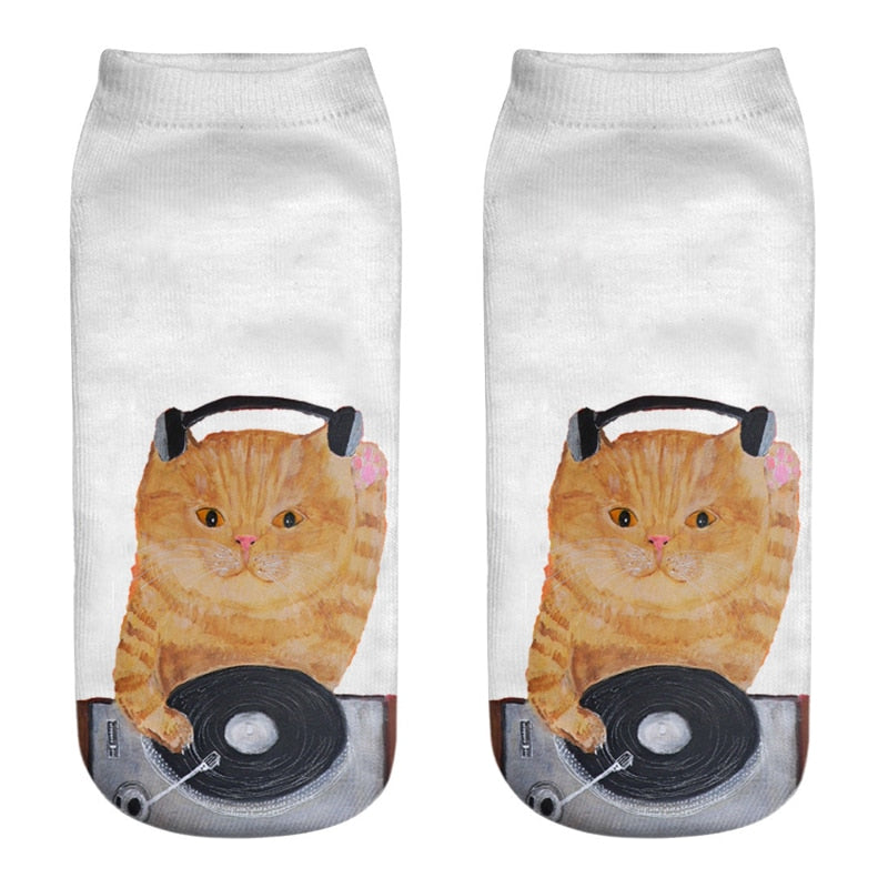 Low-Ankle Cat Socks