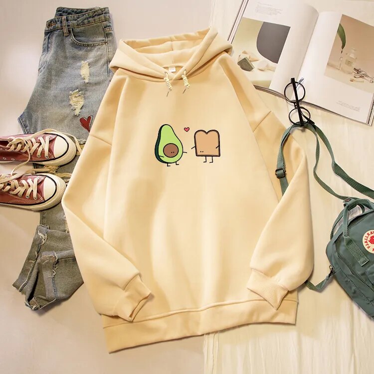 Vegan Avocado & Bread Best Friends Oversized Hoodie