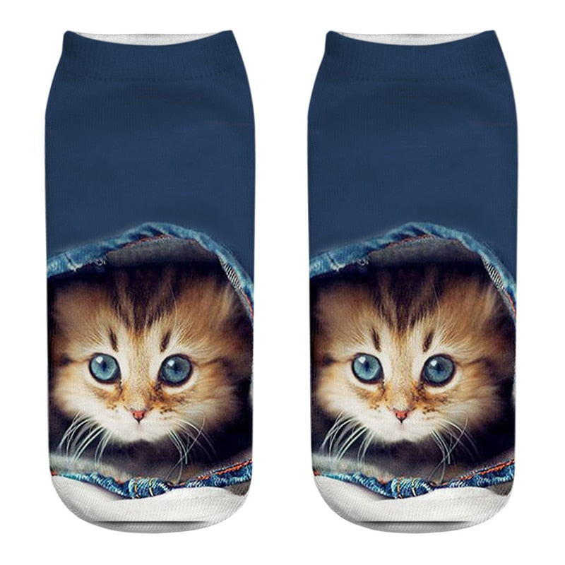 Low-Ankle Cat Socks