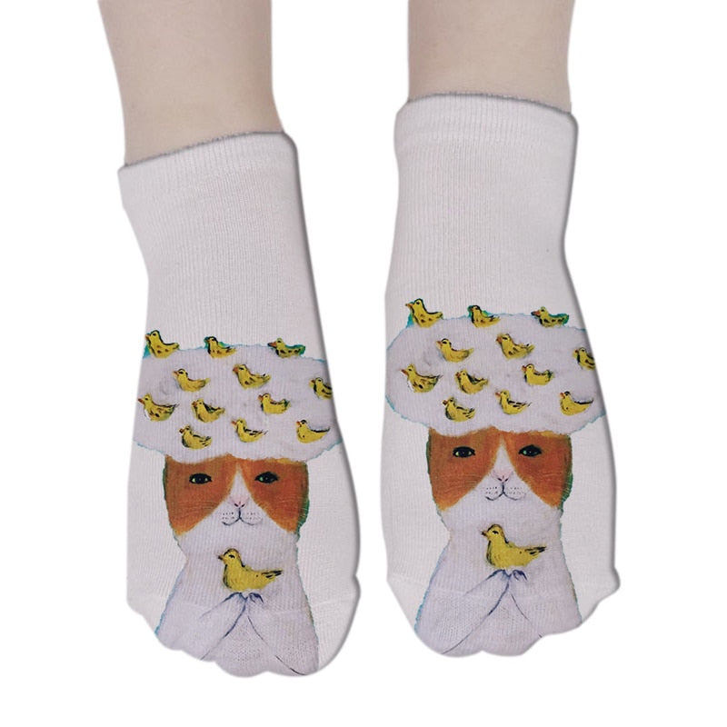 Low-Ankle Cat Socks