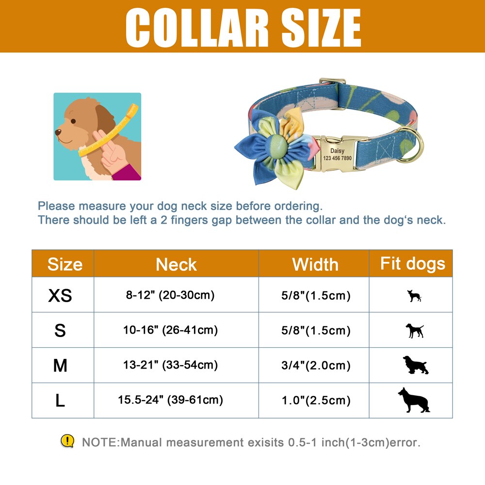 Custom ID Engraved Nylon Pet Dog Collar