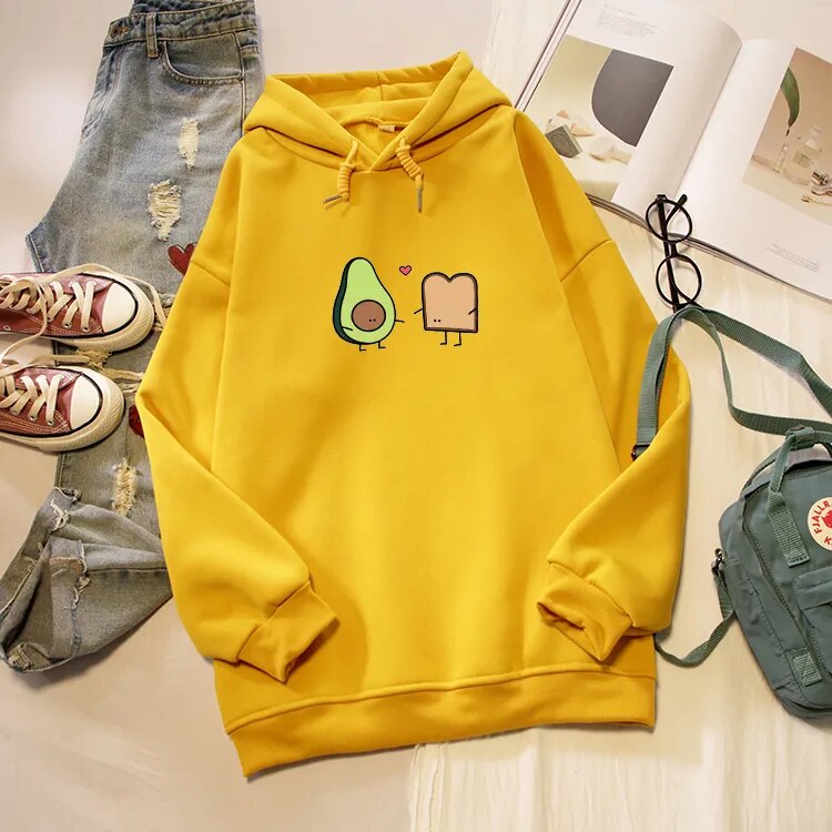 Vegan Avocado & Bread Best Friends Oversized Hoodie